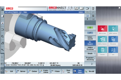 Токарный обрабатывающий центр с фрезерным шпинделем с ЧПУ EMCO HYPERTURN 65 Powermill G2